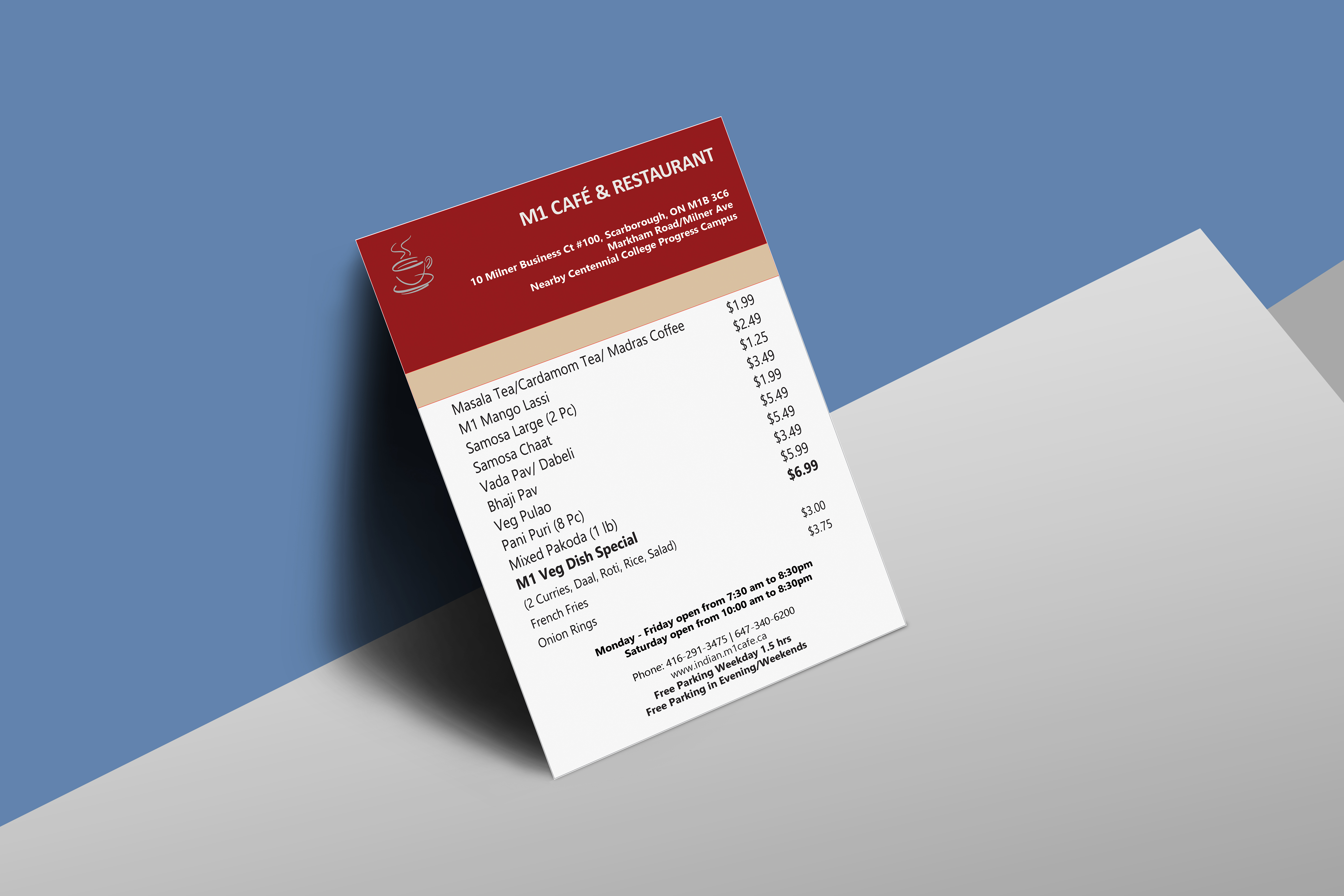 Flyer, Food, Fredericton, NB, Restaurant Customize, Cafe